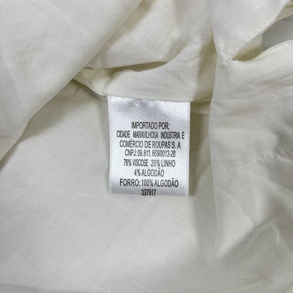 NWOT Farm Rio Linen Blend White Sleeveless Maxi Dress Size S - Picture 12 of 15